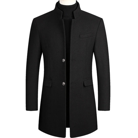 Men's Long Button-Down Coat | Ideal for Formal and Everyday Occasions