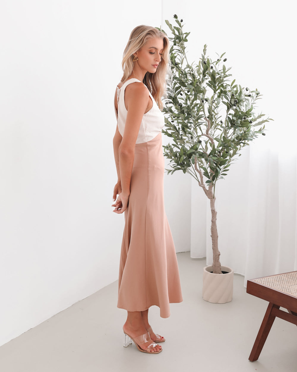 Dames | Fiorenza Jurk | Lage V-hals | Fit-to-Flare | Midaxi Lengte