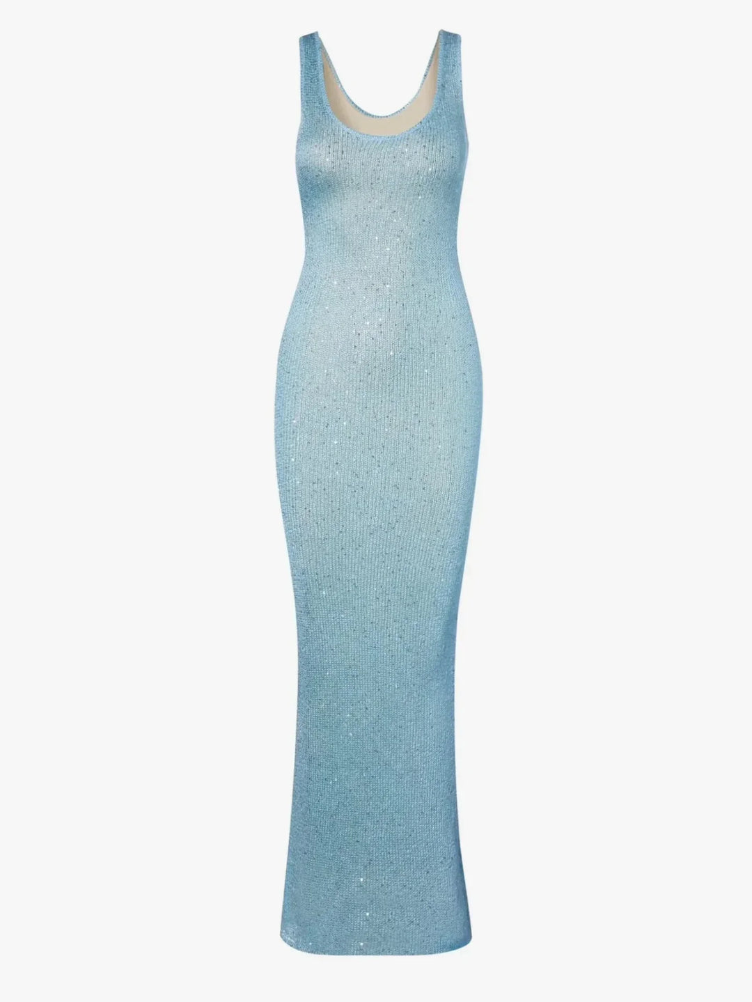 Isla - Luxurious Long Evening Dress in Baia Blue
