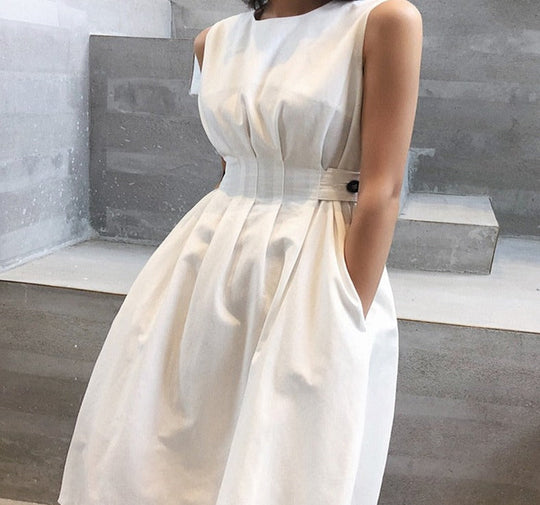 Minimalist sleeveless midi dress