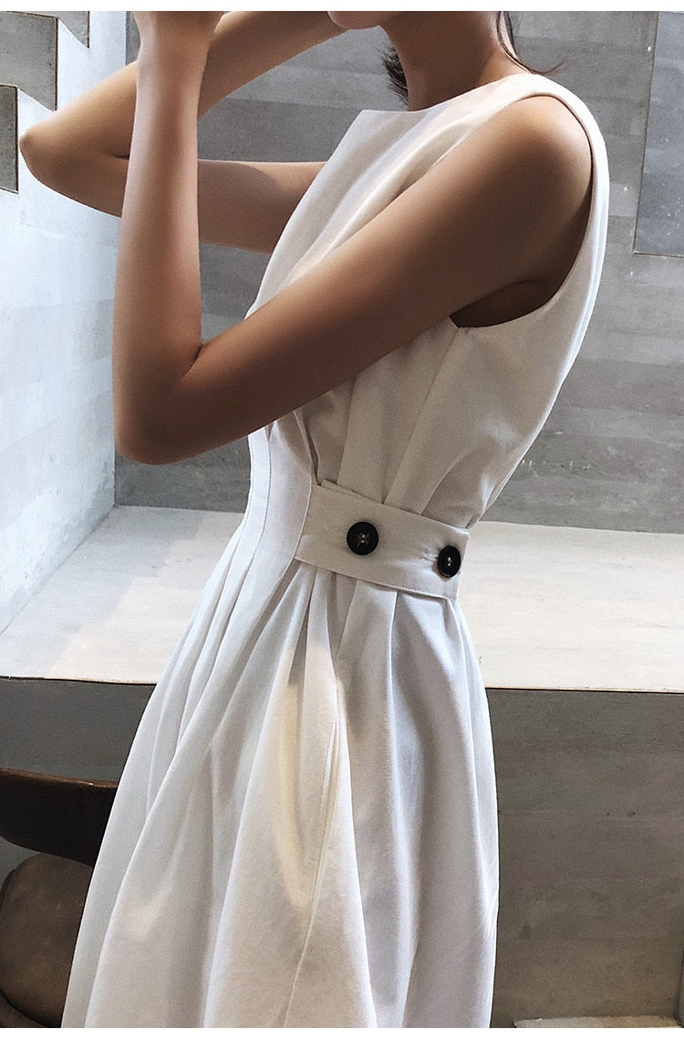 Minimalist sleeveless midi dress