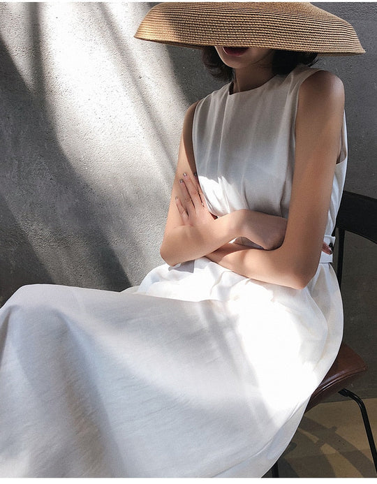 Minimalist sleeveless midi dress