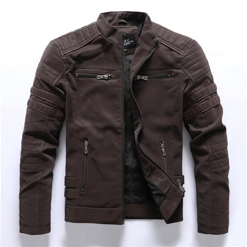 Men's Stand-Up Collar Zip Biker Jacket | Ideal for Everyday Wear