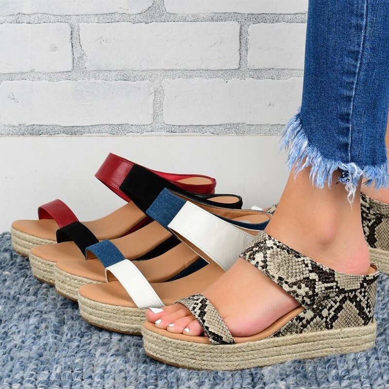Summer women's sandals on a platform