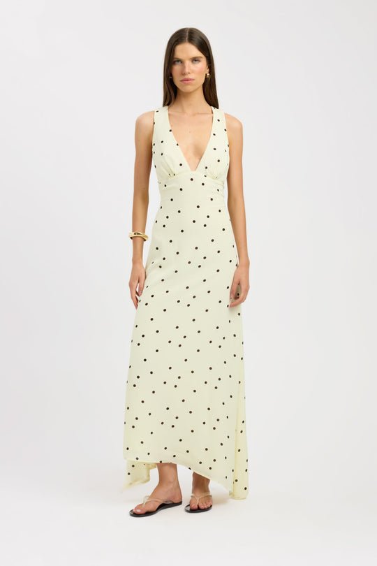Women's | Maxi Dress | V-neck | Shoulder straps | Polka dot print | Elegant | Stylish