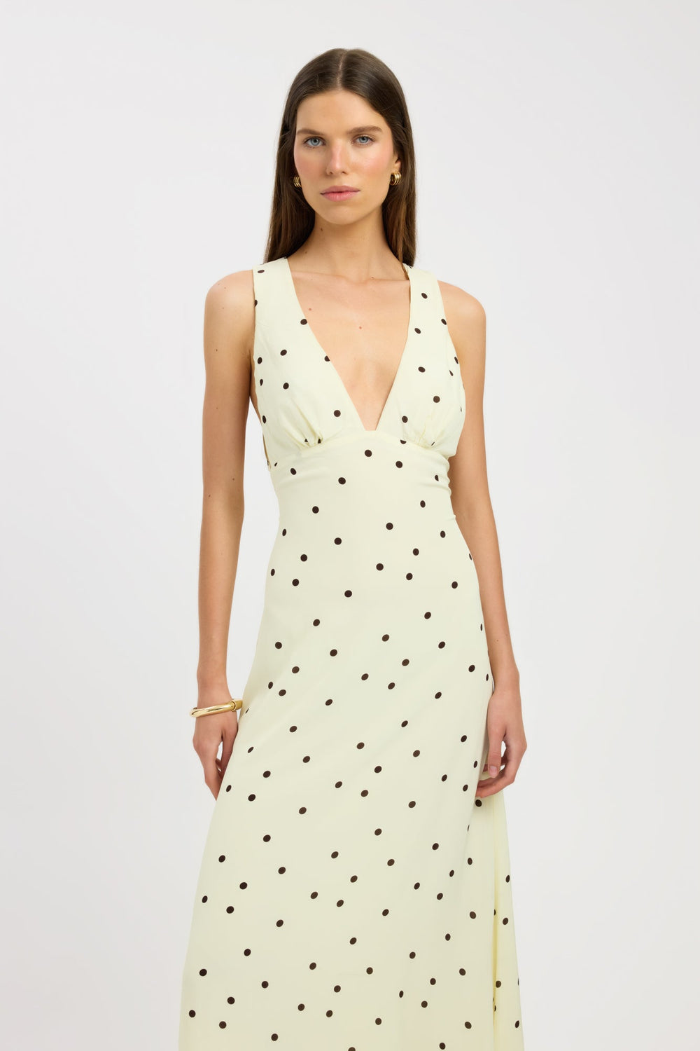 Women's | Maxi Dress | V-neck | Shoulder straps | Polka dot print | Elegant | Stylish