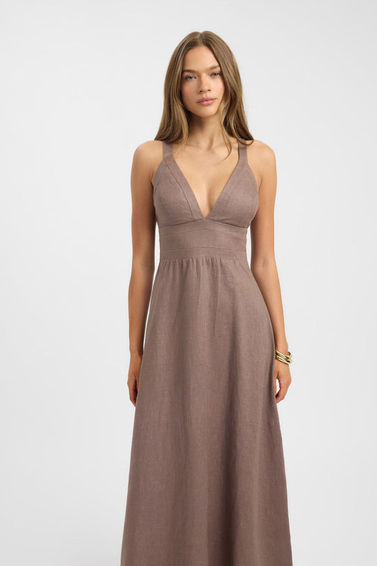 Women's | Maxi Dress | Fit-and-Flare | Linen Blend | Stylish | Elegant | Timeless