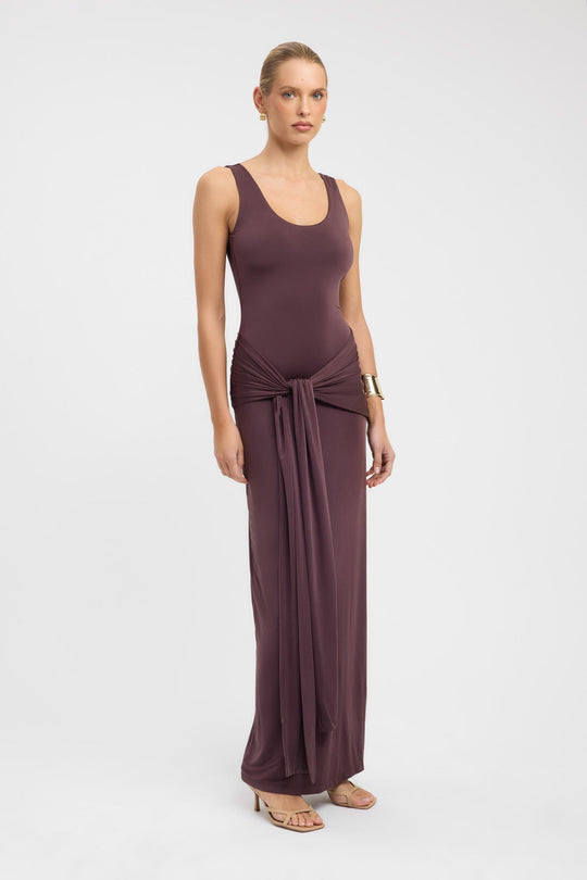 Women's | Maxi Dress | Round Neck | Sleeveless | Waistband | Light Jersey | Elegant