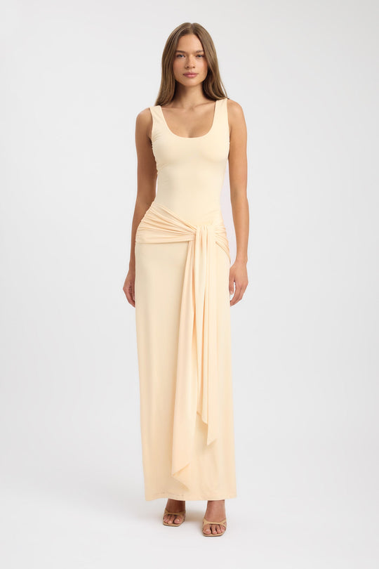 Women's | Maxi Dress | Round Neck | Sleeveless | Waistband | Stylish | Elegant