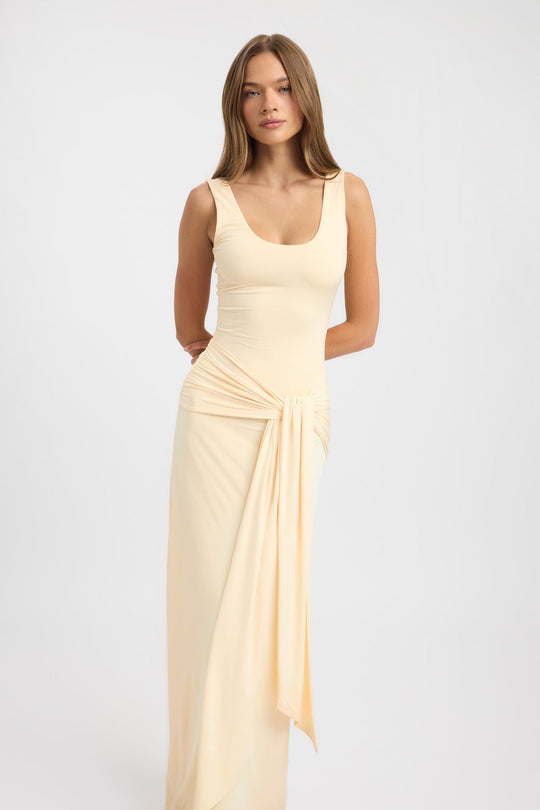 Women's | Maxi Dress | Round Neck | Sleeveless | Waistband | Stylish | Elegant