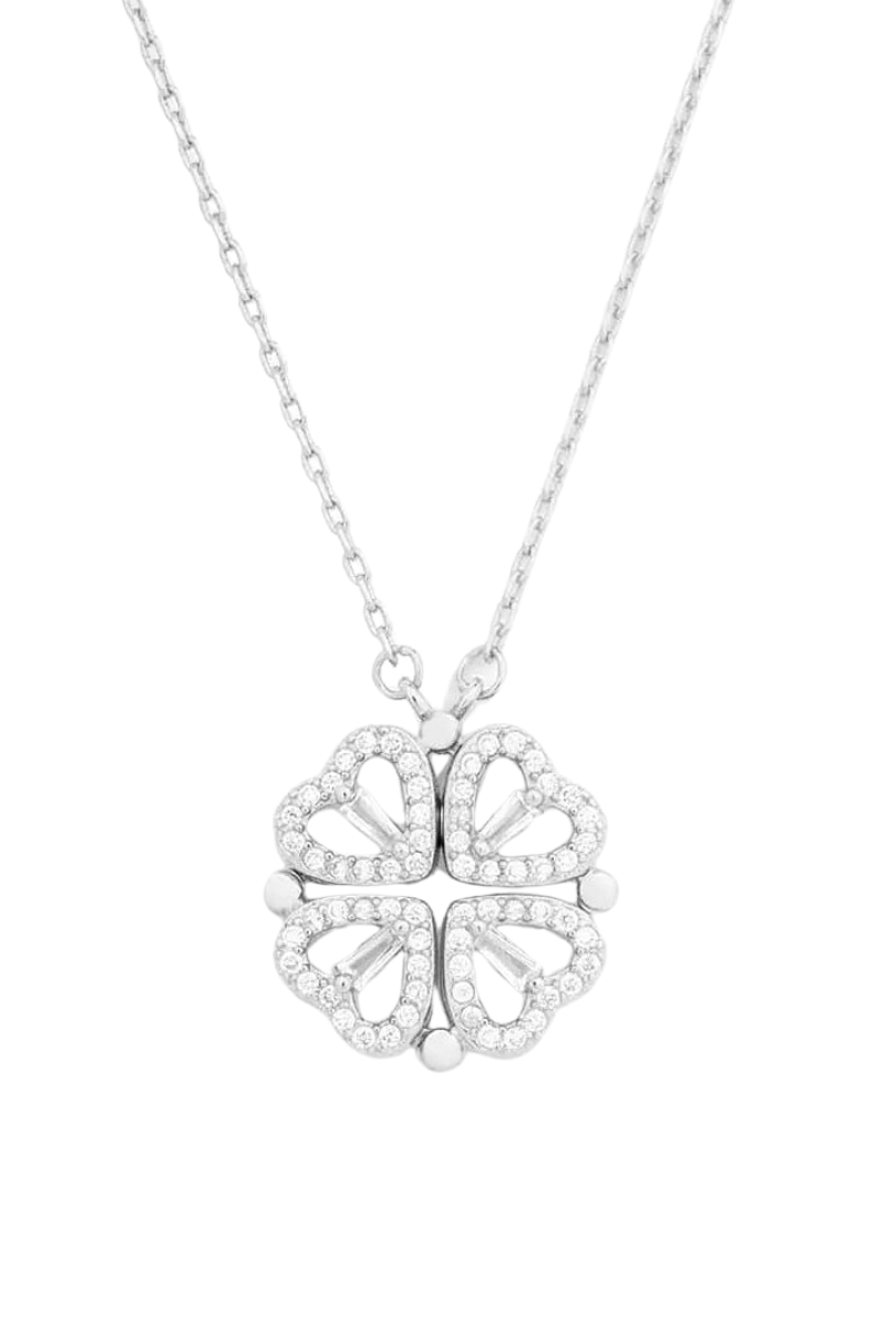 Dames Ketting met Harten en Cirkel Hanger | Verstelbare Goudkleurige Halsketting | Zirkonia Sieraden