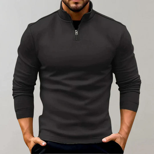 Men's Zip-Up Sweater with a Roll Neck | Ideal for Cold Days