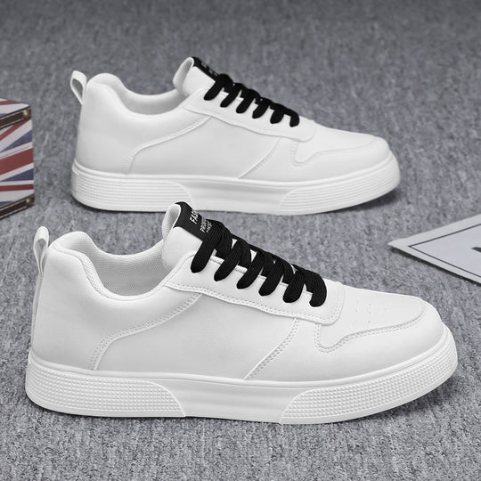 Heren Lage Sneakers met Vetersluiting en Perforate Rubber Zool