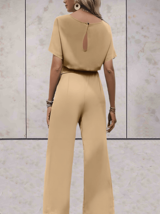 Dames Jumpsuit | Elegante Pasvorm | Wijde Mouwen & Strikdetail
