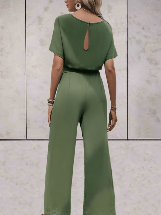 Dames Jumpsuit | Elegante Pasvorm | Wijde Mouwen & Strikdetail