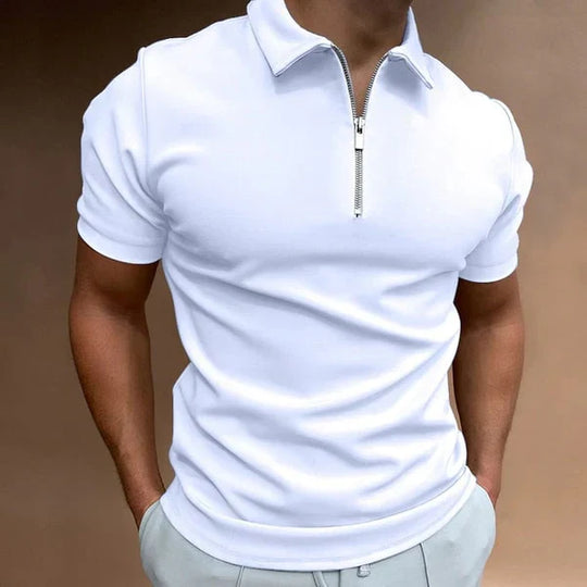 Men's Slim Fit Zip-Up Polo | Ideal for Casual or Formal Occasions