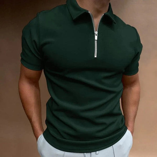 Men's Slim Fit Zip-Up Polo | Ideal for Casual or Formal Occasions