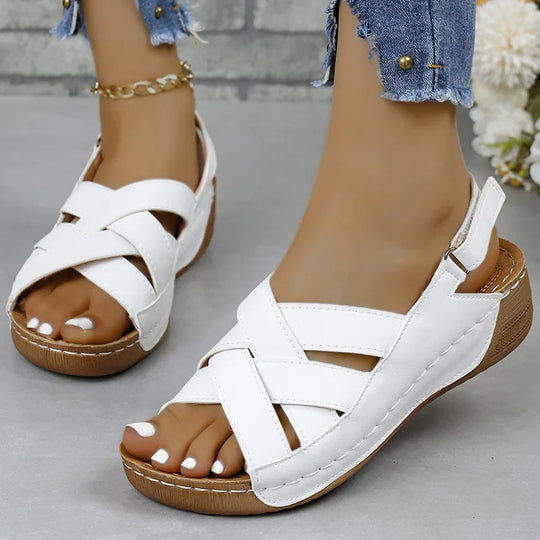 Women's Orthopedic Sandals with Crossing Straps