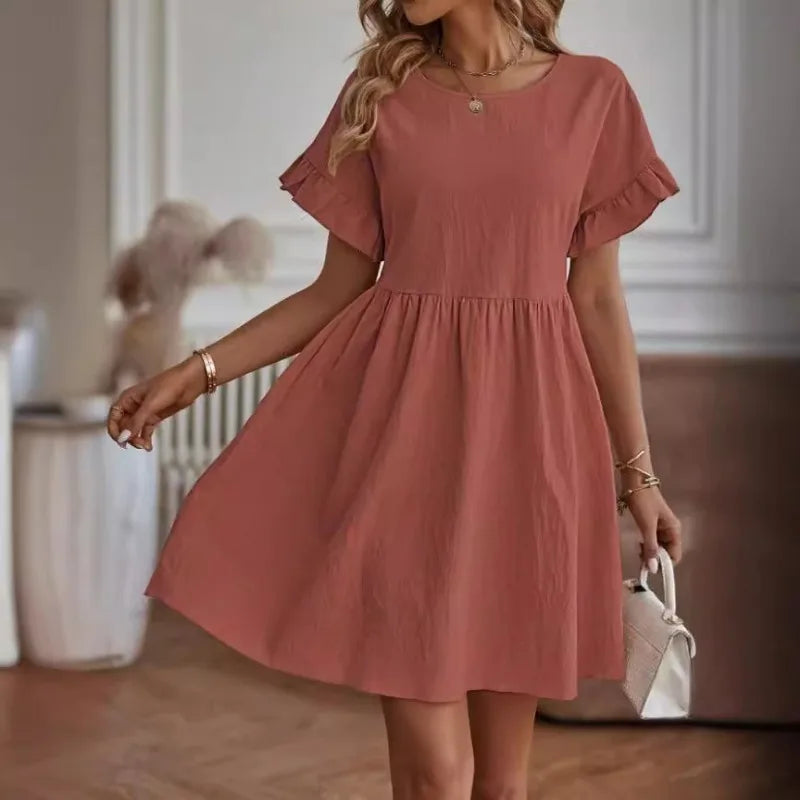 Airy women's dress with ruffles