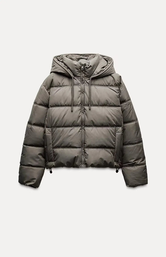 Women's Casual Padded Puffer Jacket with Hood | Lightweight Quilted Winter Coat