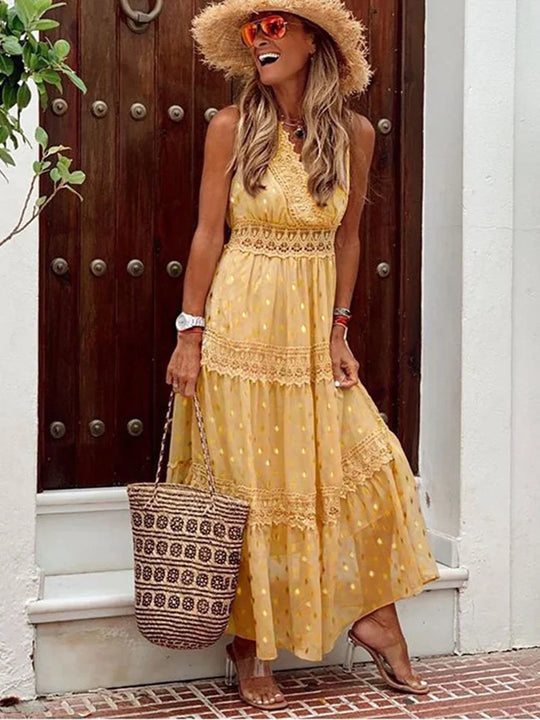 Summer Maxi Dress with Lace Details