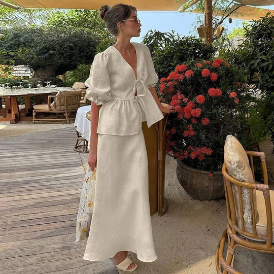 Women's | 2-Piece Set | Blouse | Long Skirt | Elegant | Classic | Feminine