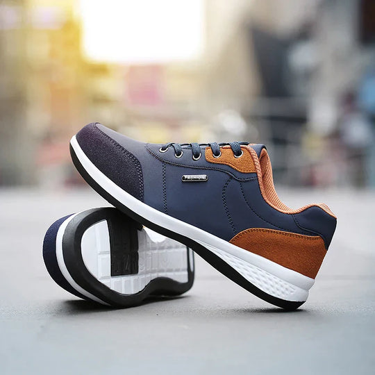 Men's Casual Lace-Up Shoes with Contrasting Panel Details