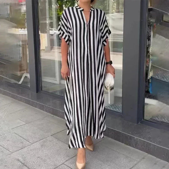 Airy Maxi Dress with Stripes