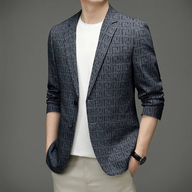 Stefano | Moderne Blazer met geometrisch patroon