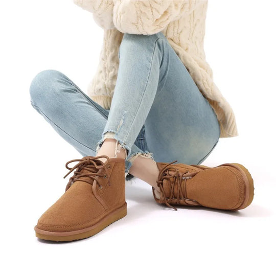 Women's Winter Snowshoes Non-Slip Fur Lined Short Suede-Look Shoes