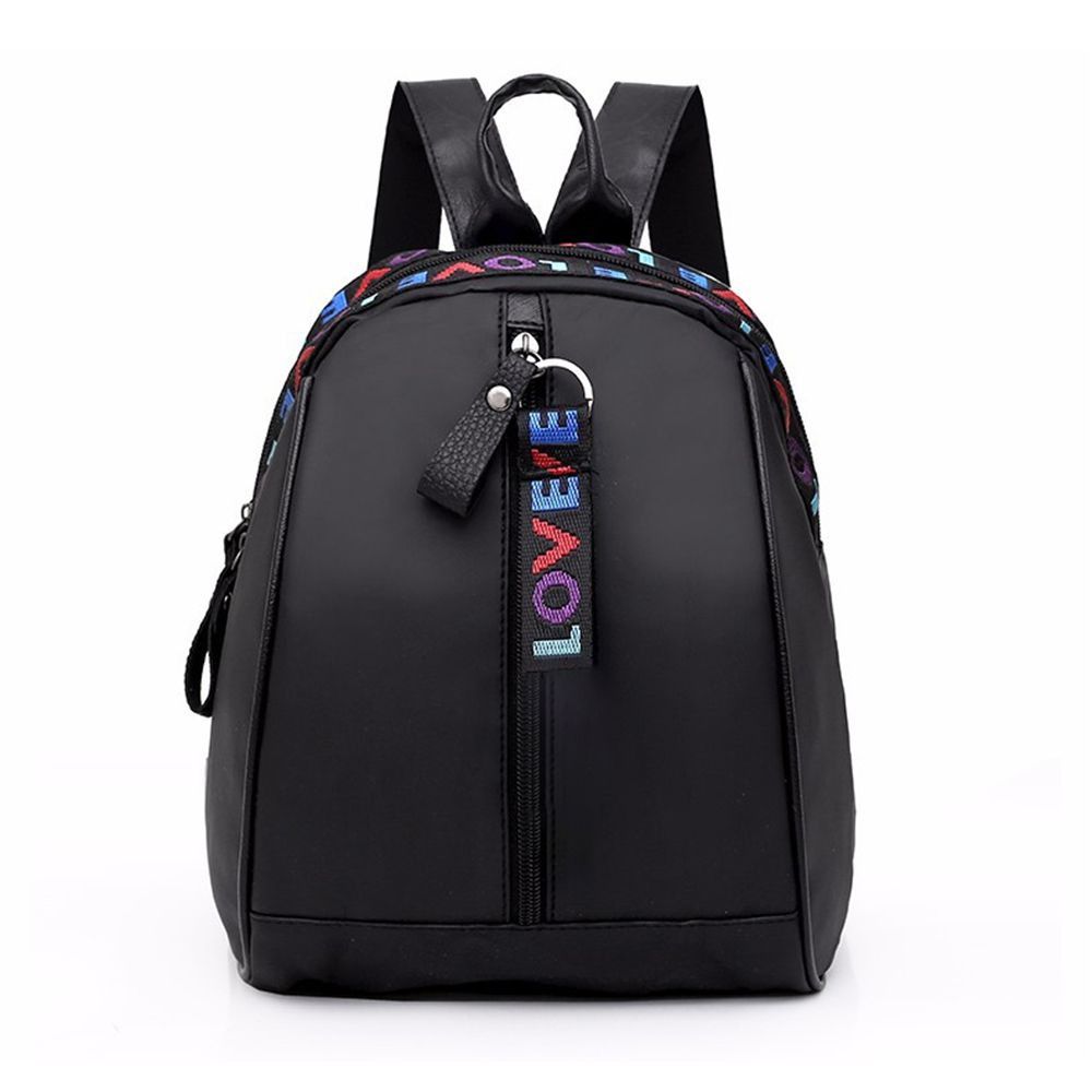 Small women's backpack with decorative LOVE strap
