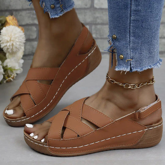 Women's Orthopedic Sandals with Crossing Straps