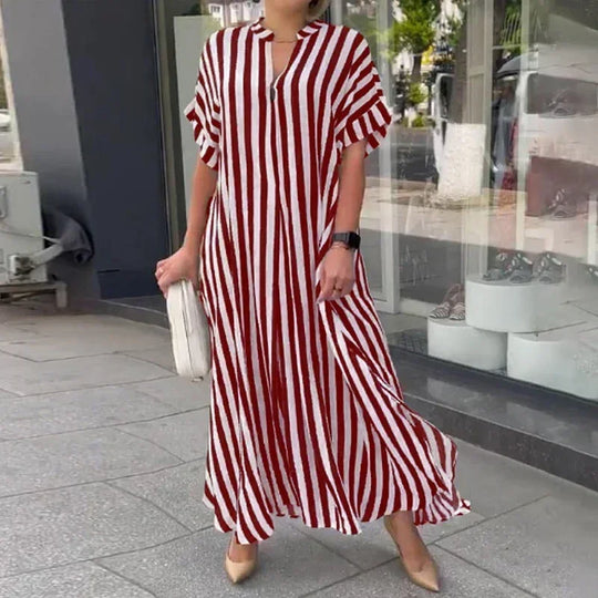 Airy Maxi Dress with Stripes