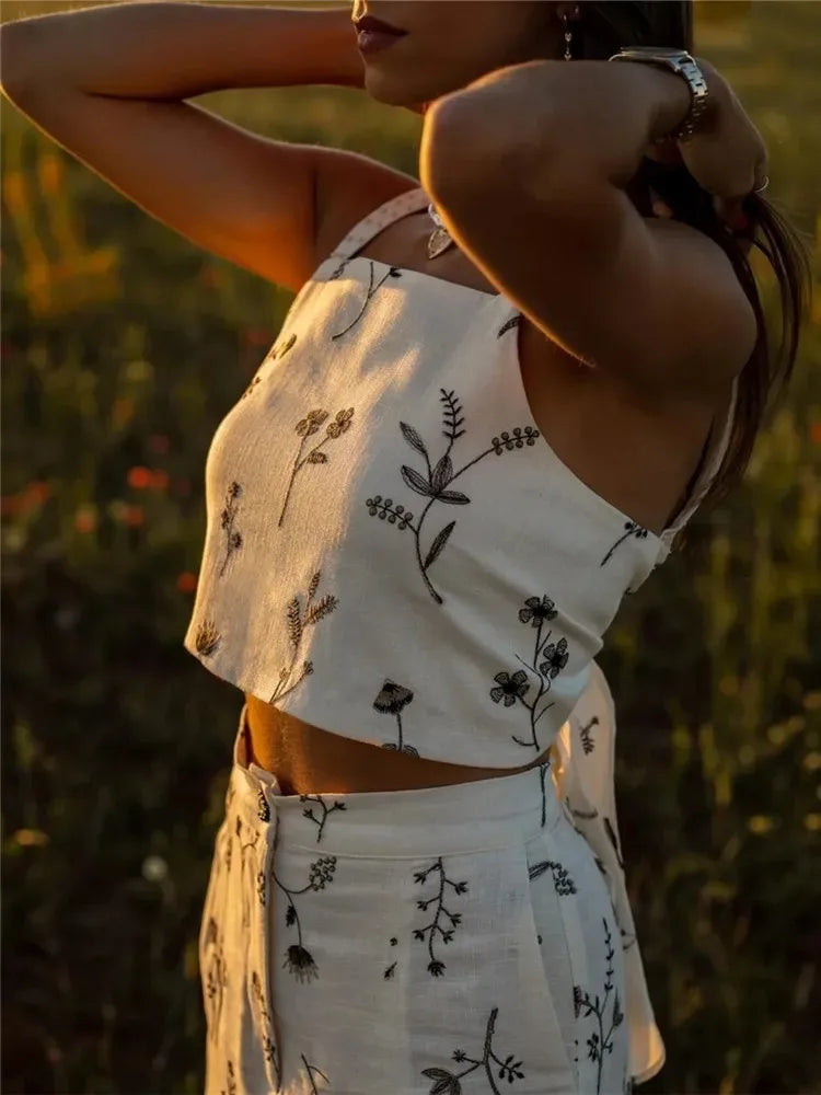 Women's | 2-Piece Set | Sleeveless Top | Long Skirt | Stylish | Chic | Floral Print