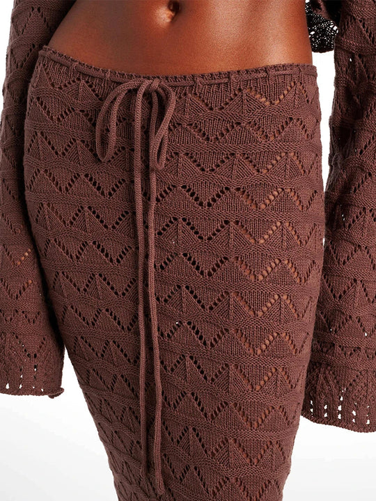 Aleia | Schattige Set | Gevlochten Details | Lange Rok | Crop Top | Modieus