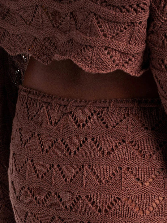 Aleia | Schattige Set | Gevlochten Details | Lange Rok | Crop Top | Modieus