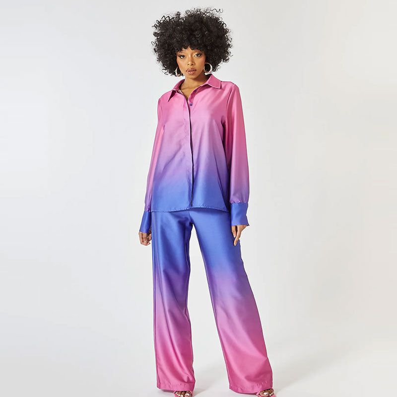 Brielle | Chic Set | 2-delig | Blouse Lange Mouwen | Flared Broek | Modieus | Comfortabel