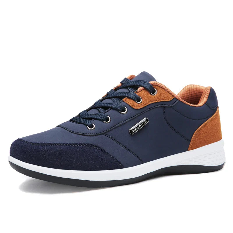 Men's Casual Lace-Up Shoes with Contrasting Panel Details