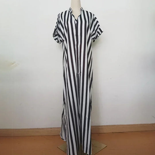Airy Maxi Dress with Stripes