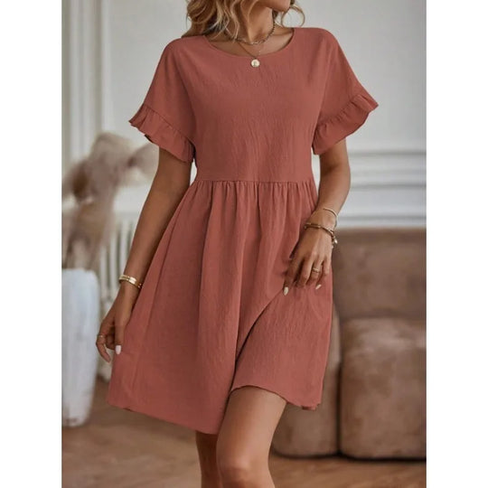Airy women's dress with ruffles