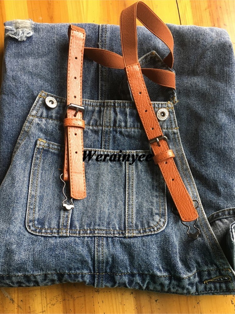 Jeans Tuinbroek Jurk met Slijtage
