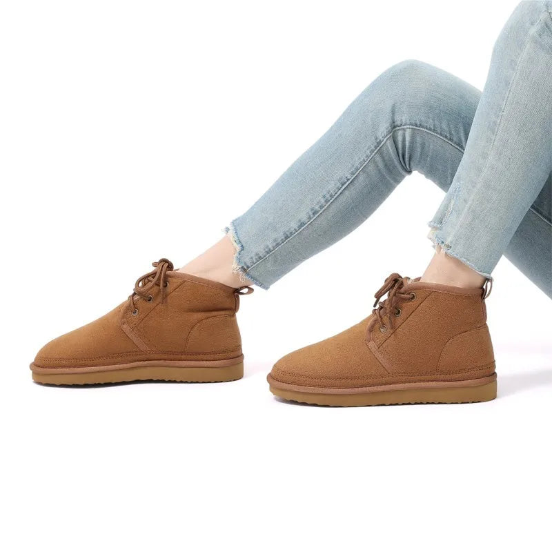 Women's Winter Snowshoes Non-Slip Fur Lined Short Suede-Look Shoes