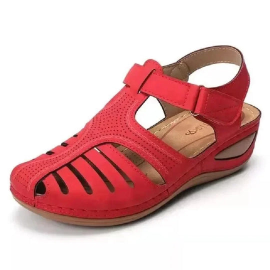 Dames orthopedische sandalen met geperforeerd leer