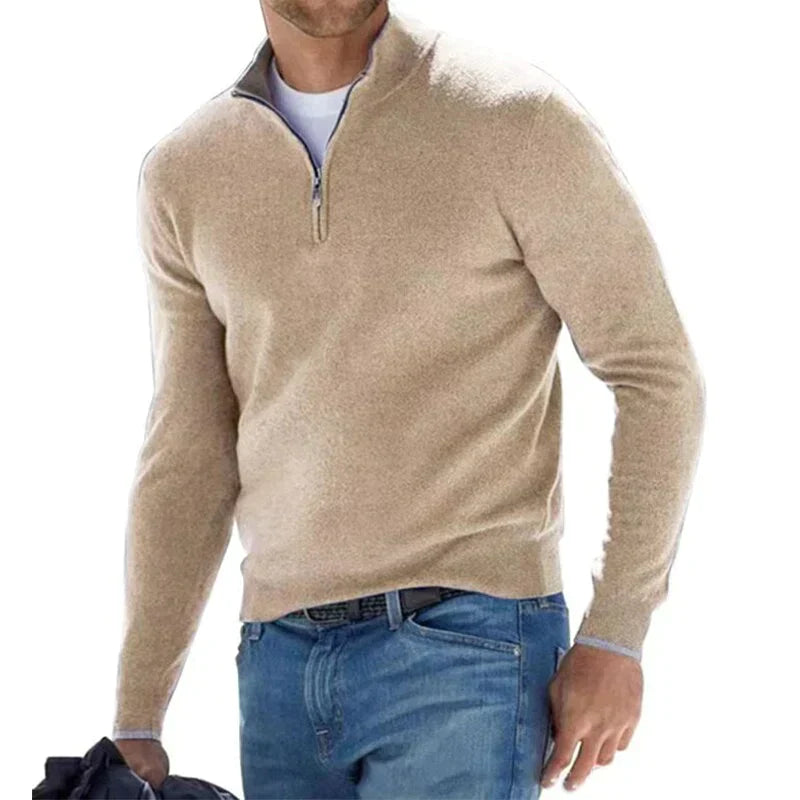 Men's Straight Fit Zip-Up Sweater | Ideal for Everyday Use and Leisure