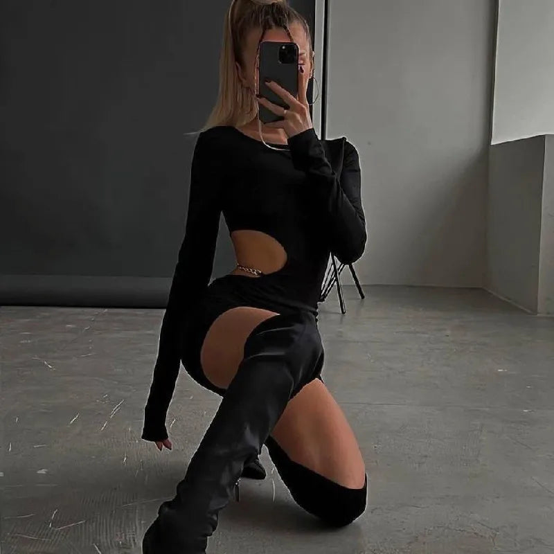 Long Sleeve Mini Dress with Cutout