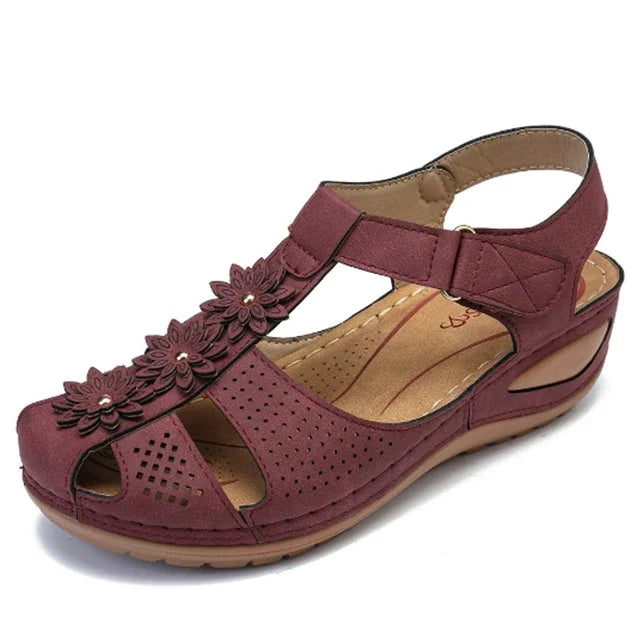 Dames Orthopedische Sandalen met Bloemdecor