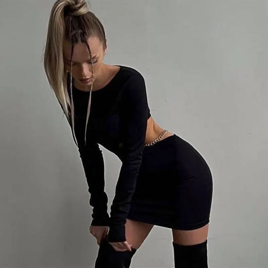 Long Sleeve Mini Dress with Cutout