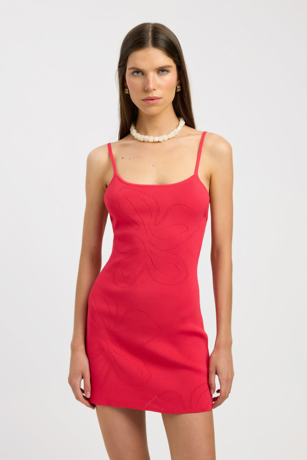 Women's | Mini Dress | Round Neck | Narrow Straps | Floral Detail | Stylish | Elegant