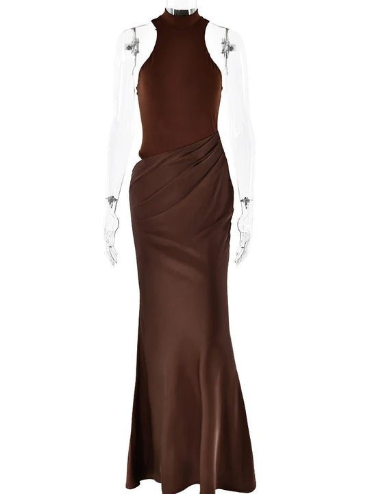 Elegant evening dress with an bare back