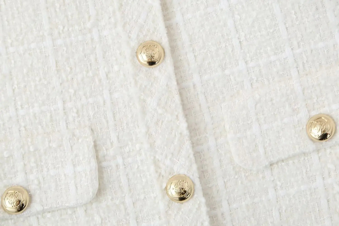 Stylish Tweed Dress with Buttons